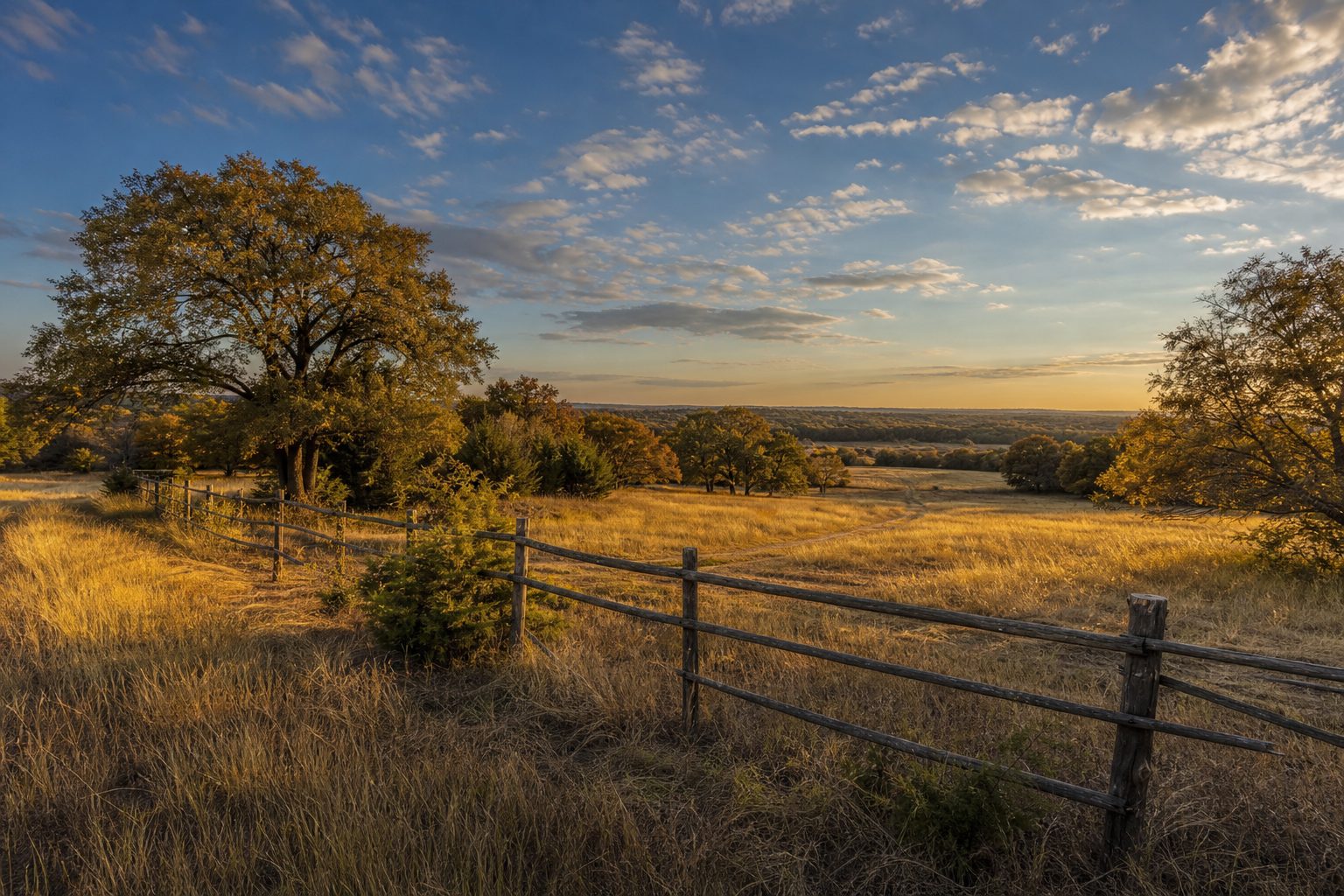 Rolling unrestricted 11-acre parcel with live oak trees and native prairie grasses in western Wise County near Bridgeport.